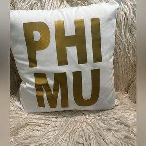 Aspen Lane Phi Mu Sorority Throw Pillow